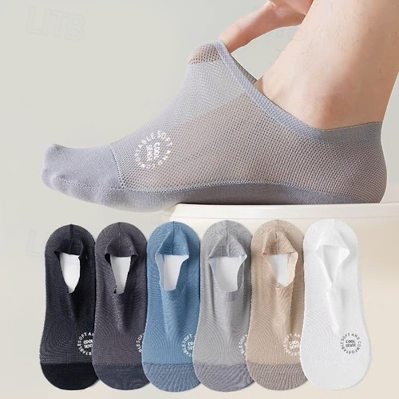 Ultra Thin Liner Socks Non Slip ComBed Cotton No Show Socks 4 Pairs