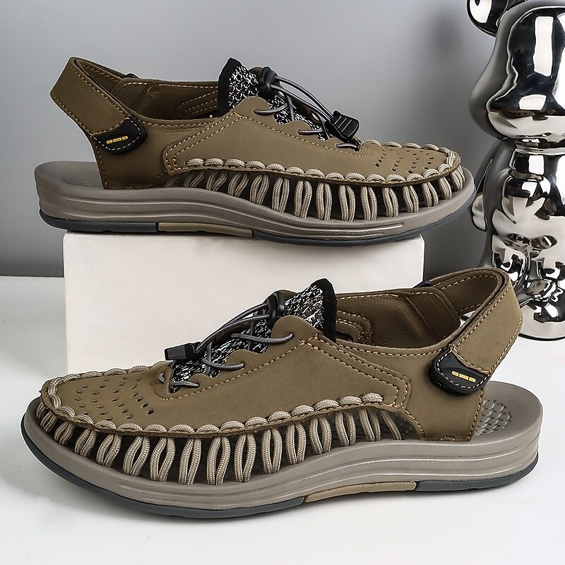 Men's Sandals Olive Outdoor Sandals with Adjustable Fit and Breathable Design for Hiking Water Sports and Summer Adventures4