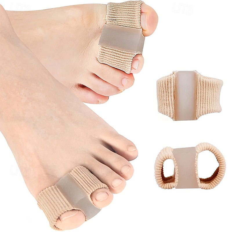 Gel Toe Separators for  for Toe Overlapping and Crooked Toe Straighteners Toe Spreader Toe Separators with Fabric Lining for Big Toe Silicone Toe Spacers