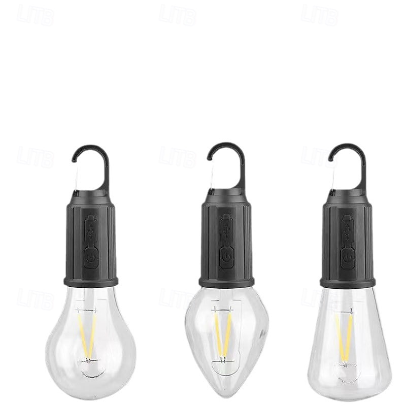 Outdoor Camping Hanging Type-C Charging Retro Bulb Light, Rechargeable Tungsten Light Camping Lights Bulbs for Tent4
