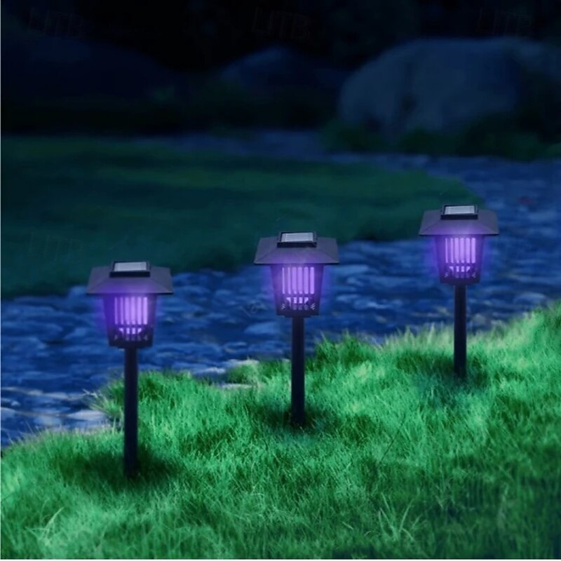Solar Powered Mosquito Killer Lamp Preventing Mosquitoes Outdoor Anti-Mosquito Lights Garden Lawn Light for Killing Pest Fly Bug UV Insect Trap Killer