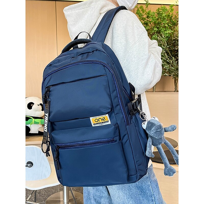 Waterproof Large Capacity Nylon Student Backpack - Multi-compartment Casual Travel School Bag for Teen Girls and Boys to School