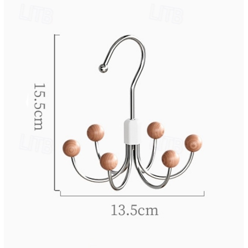 Six-Prong Hook, 360-Degree Rotating Wardrobe Bag Hanger, Multi-Functional Underwear Hanger, Coat and Hat Storage Hook3