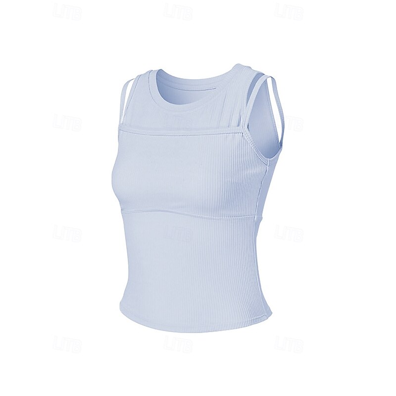 Women's Solid Colored Workout Tank Top Sports Tank Top Tennis Tank Top Tennis Tank Tops Sleeveless Shockproof Breathable Tennis Golf Pickleball Round Neck White Sky Blue Dark Gray Tennis Clothing4
