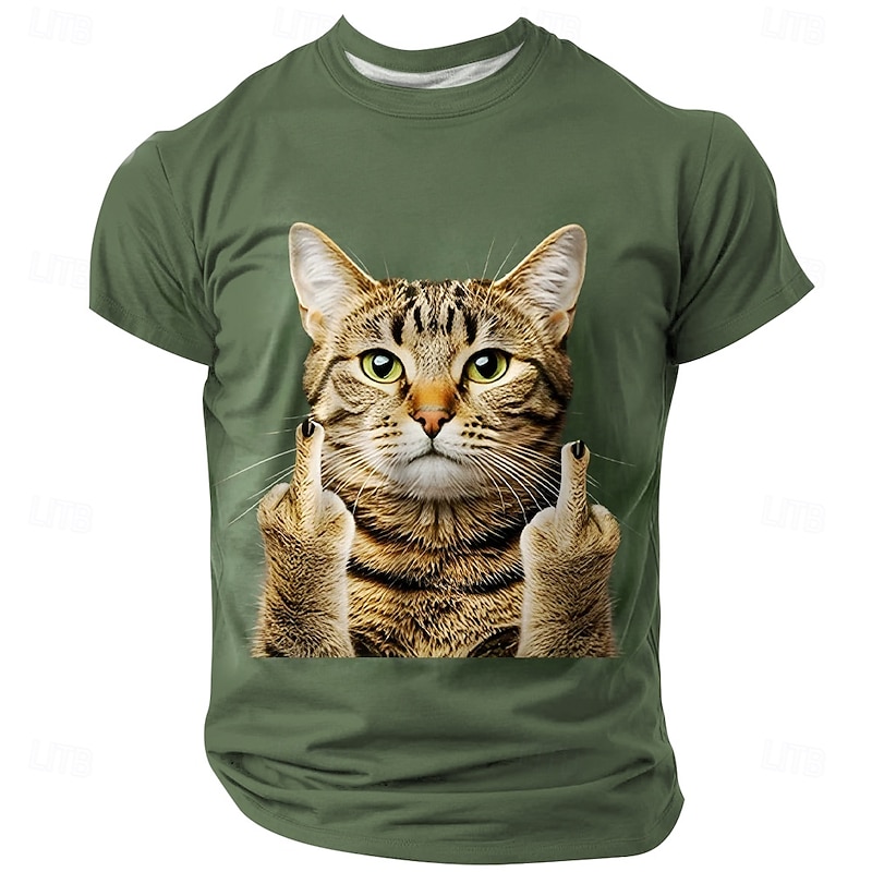 Men's Animal Funny T Shirt Short Sleeve T shirt 3D Print Crew Neck Shirt Fashion Exaggerated Daily Party Street Casual White Blue Green Summer Spring All Seasons Clothing Apparel S M L XL XXL XXXL2