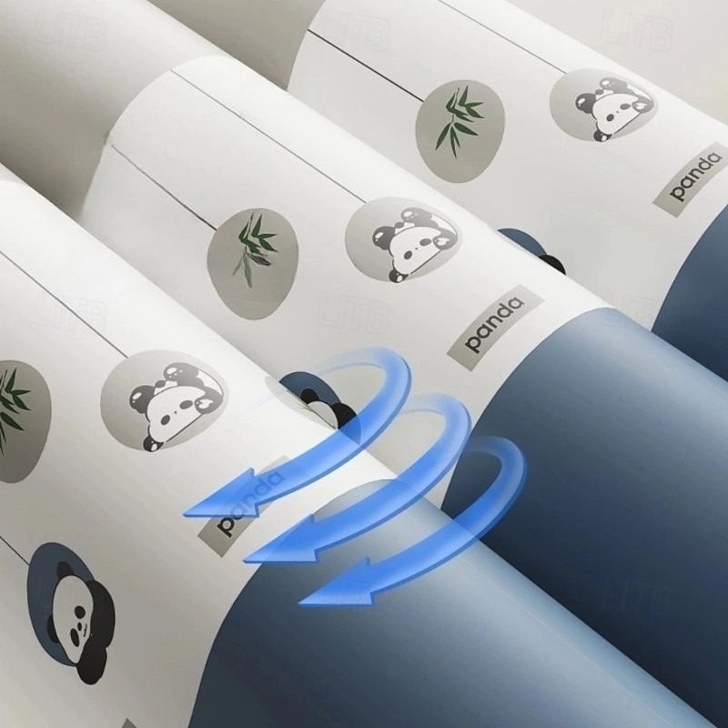 PEVA Shower Curtain Bath Curtain Extra Long 240cm Waterproof Mildew Proof Animal Panda Pattern, Including Hooks3