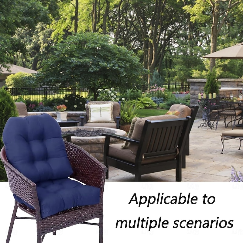 Outdoor Chair Seat Cushions Waterproof Set of 2, 19" X 19"U-Shaped Patio Chair Cushions for Patio Furniture Chairs Home Garden Decoration2