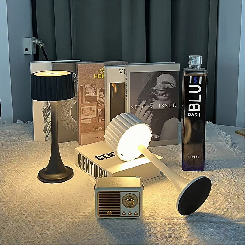 Led Rechargeable Desk Lamp Bedroom Bedside Small Night Light Touch Creative Desktop Atmosphere Light Eye Protection Retro Table Lamp Lighting Fixture  USB 1PC3