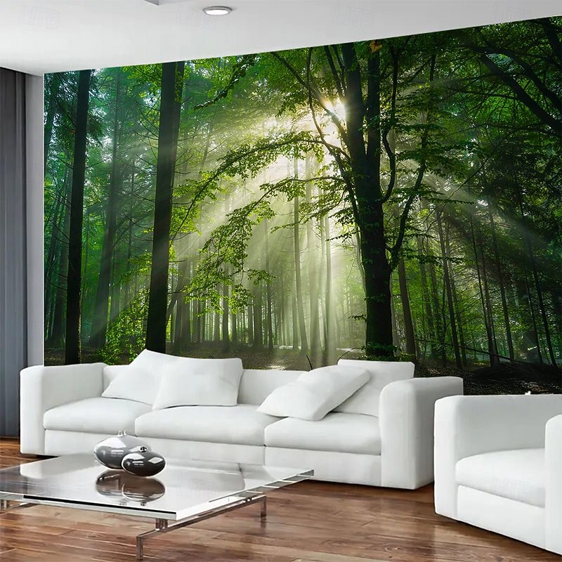Lush Forest Hanging Tapestry Mural Art Large Tapestry Mural Decoration Photos Background Carpet Curtains Home Bedroom Living Room Decoration4