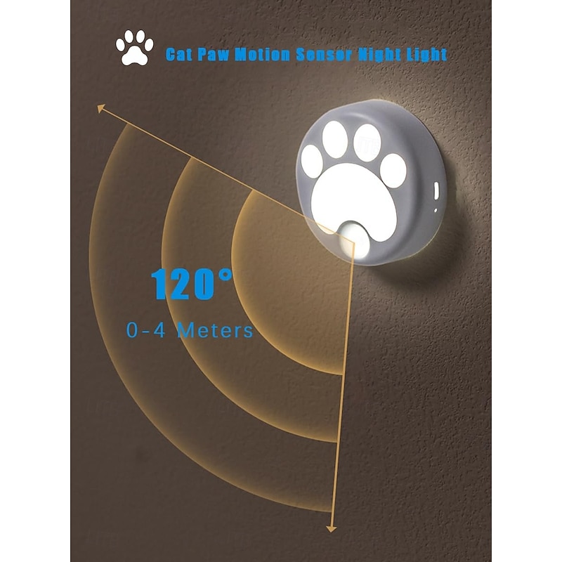1 Pc Cat Sensor Light Charging Induction Night Light, Human Intelligent Induction Sensor, No Punching Magnetic Suction Night Light, Kitchen, Toilet, Hallway, Wake-Up Lighting3