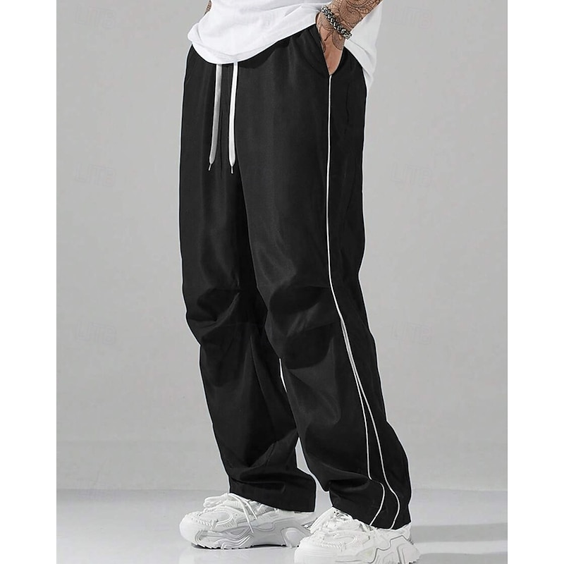 Men's Athletic Pants Trousers Casual Pants Pocket Drawstring Elastic Waist Plain Comfort Sports Outdoor Daily Fashion Casual Black Blue Micro-elastic