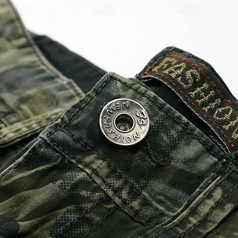 Men's Cargo Shorts Shorts Summer Shorts Multi Pocket Flap Pocket Camouflage Comfort Wearable Knee Length Outdoor Sport Daily Fashion Casual Blue Army Green2