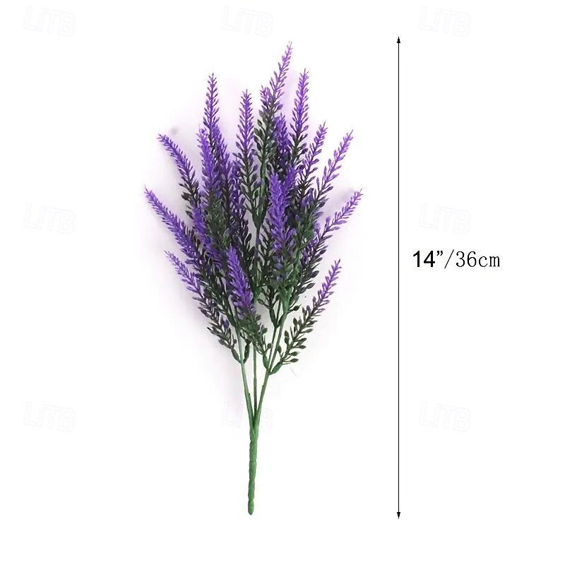 Artificial Lavender Flower, Plastic Modern Contemporary Irregular Tabletop Floral Decoration, Unique Design for Home Office, Stylish Faux Plant Arrangement3