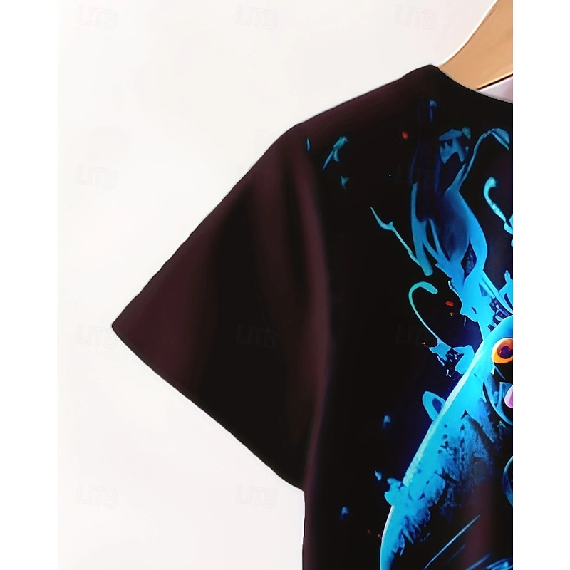 Boys 3D Game T-shirt & Shorts Set Short Sleeve Summer Spring Sports Fashion Daily Kids 4-12 Years Crew Neck Outdoor Vacation Sports Tailored Fit4