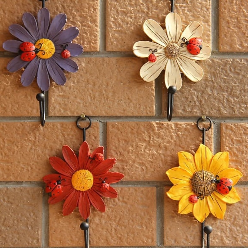 Garden Wall Hooks, Door-Back Coat Hooks, Resin Hooks for Home Decor