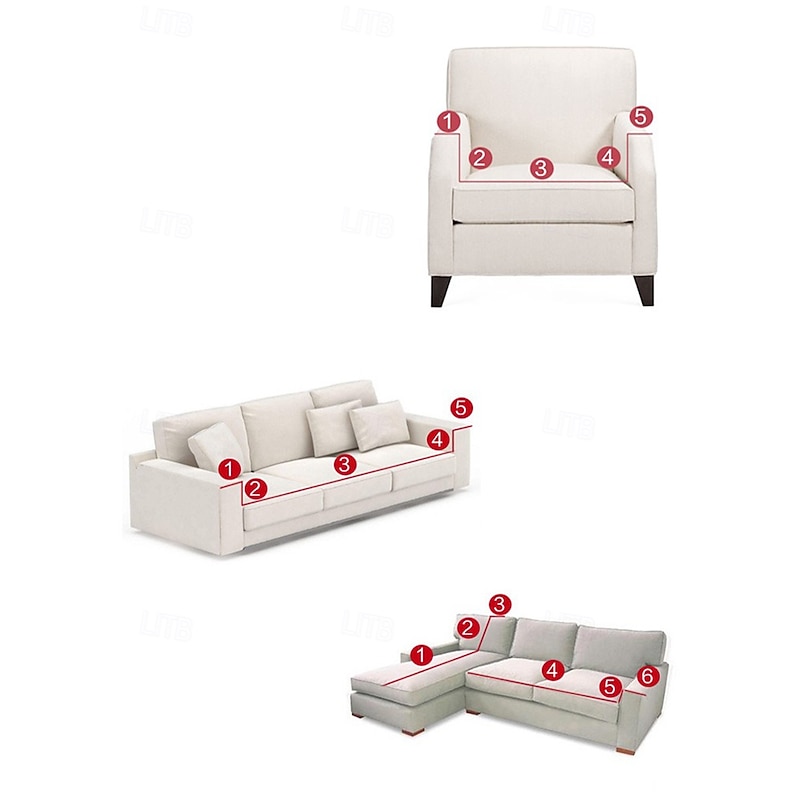 Armchair Cover Armchair Slipcover Soft Polyester Fabric Slipcover 1-Piece Form Fit Stretch Stylish Furniture Protector Microfibra Collection3