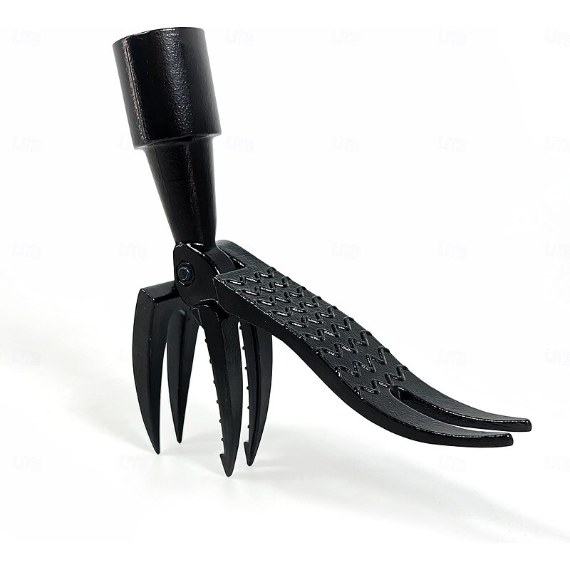 High Hardness Weed Pulling Tool - Manual Stand Up Weed Puller Tool Head Replacement - 4-Claw Steel Head Design, Black