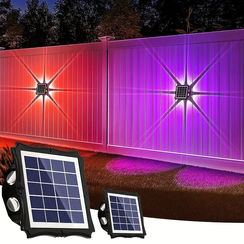1/2 Pcs Solar Wall Light Waterproof Garden Light illuminated From All Sides Outdoor Porch Exterior Wall Fence Lighting Decoration