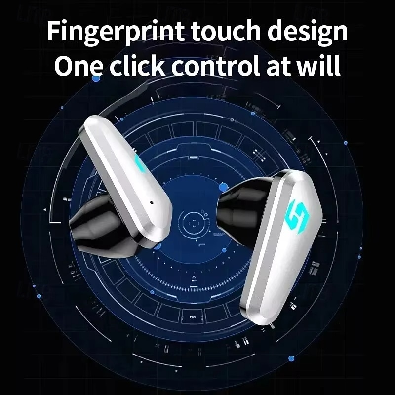 Wireless Gaming Earbuds Bluetooth 5.3 Low Latency, Fingerprint Touch, Dual Decoding, H+ Sound, Noise-Free Mic, for Mobile & PC2