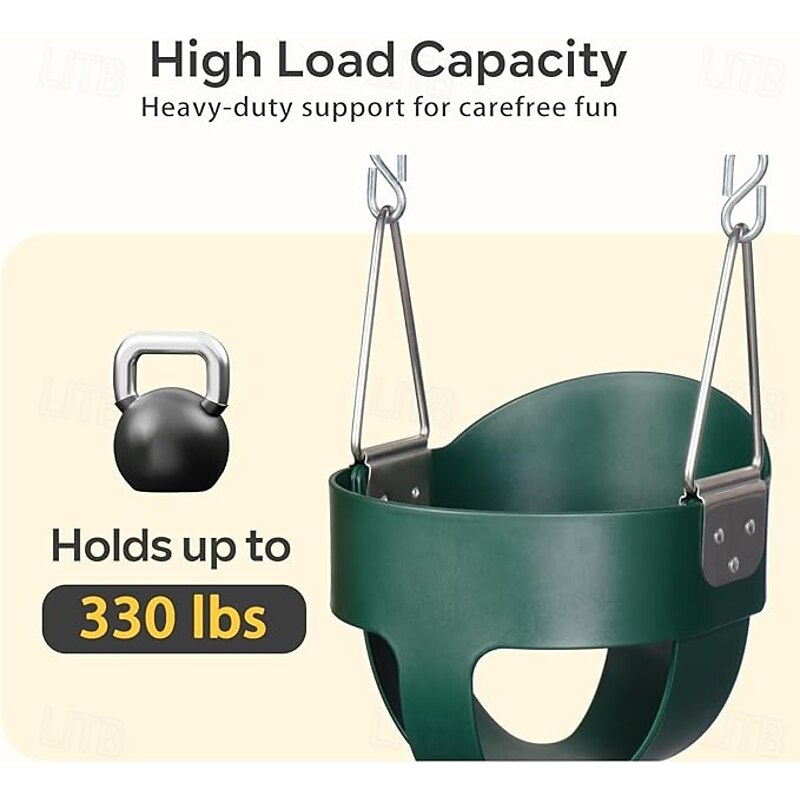 High backrest full bucket seat for children aged 1 to 3 can accommodate 330 pounds with a safety designed outdoor baby swing chain swing4