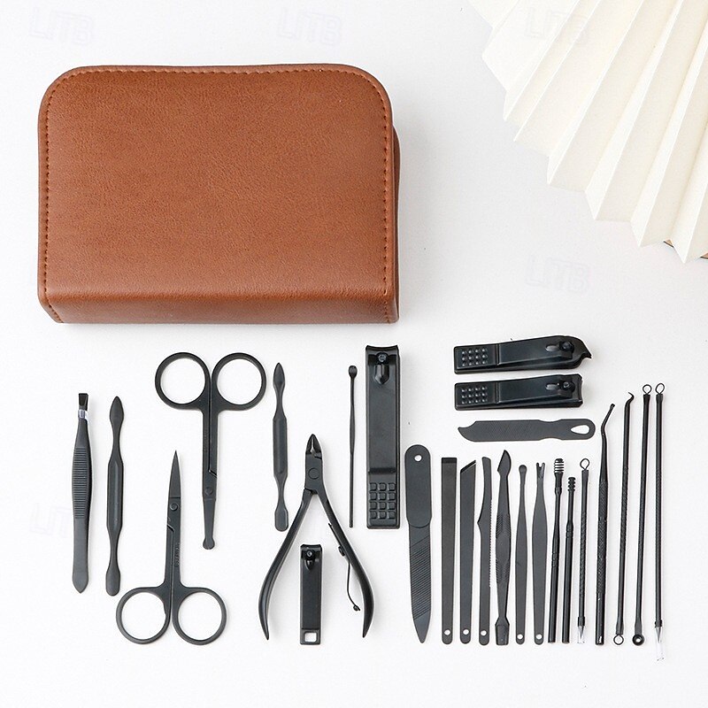 26pcs/set Nail Clipper Kit Manicure Set Professional Stainless Steel Manicure Kit,nail Care Tools with Luxurious Travel Case2