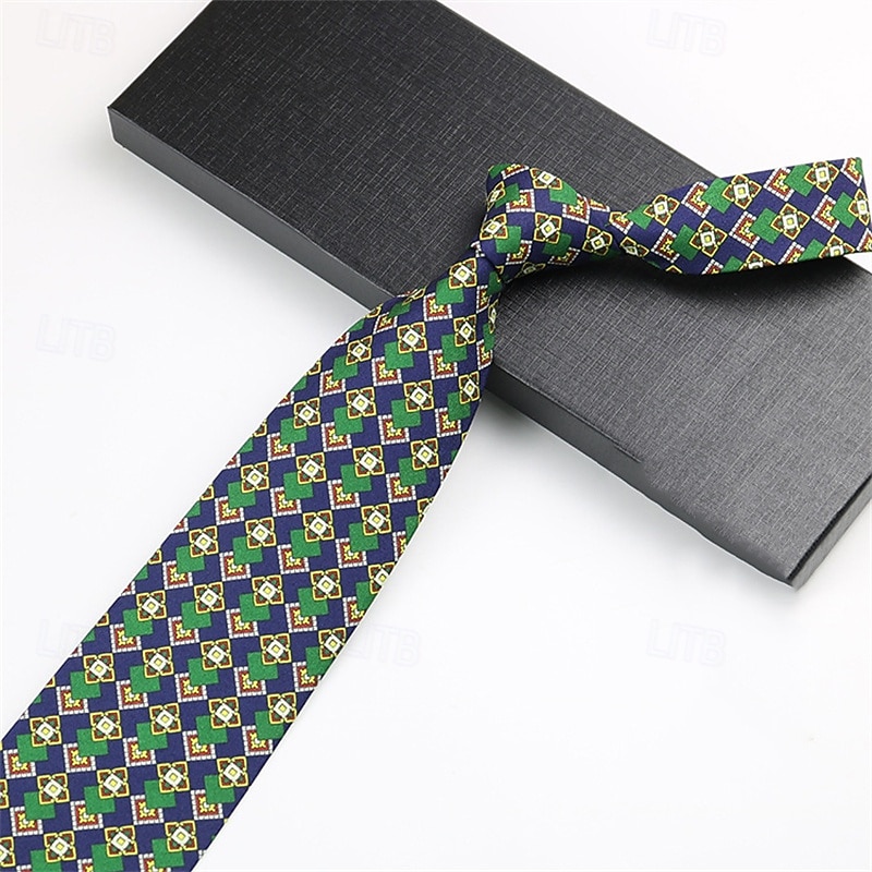 Men's Neckties Fashion Business Print Pattern Wedding Party Daily Wear2