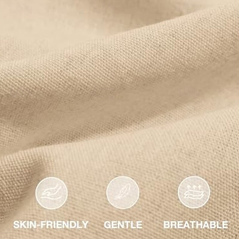 Men's Shorts Linen Shorts Summer Shorts Beach Shorts Elastic Waist Straight Leg Plain Breathable Knee Length Casual Daily Holiday Vacation Fashion White Khaki Inelastic3