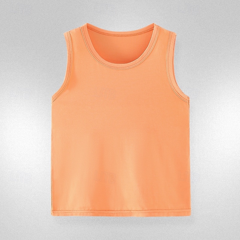 Kids Girls' Tank Solid Color Outdoor Sleeveless Streetwear 4 years+ Summer Yellow Pink Purple2