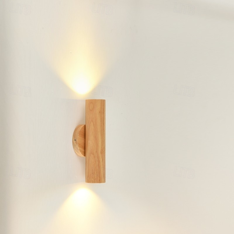 Wooden Warm White Wall Lamp for Entrance Stair Aisle Living Room Wall Porch Decoration 1PC2
