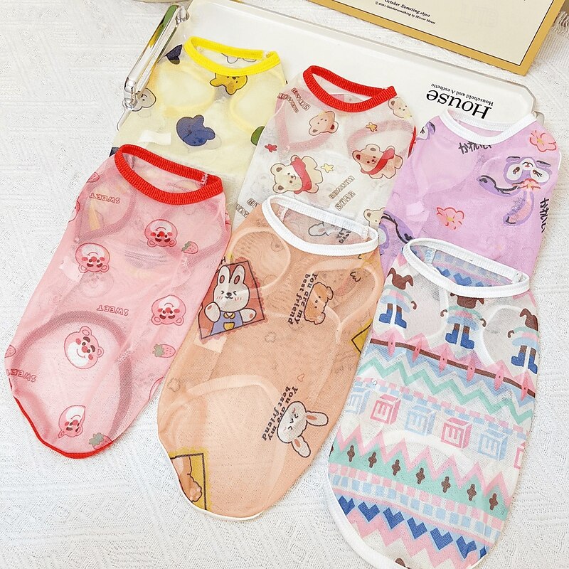 Dog Shirts Quick Dry Soft Stretchy Pet T-Shirts with Reflective Label Tank Top Sleeveless Vest Sun Protection Dog Clothes for Small Dogs Medium