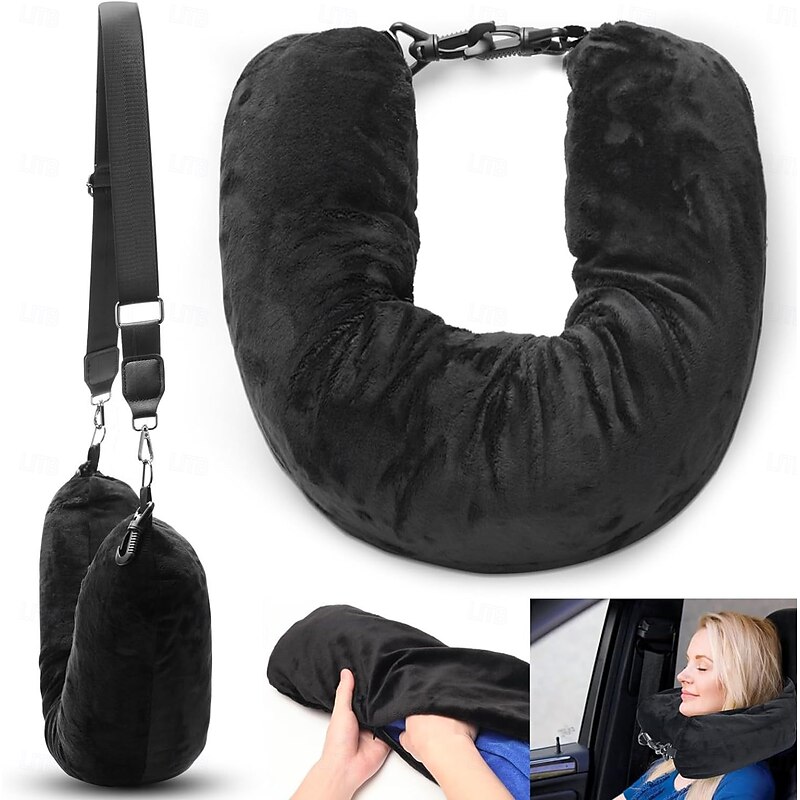 1pc Ultimate Comfort Travel Pillow - Soft Plush Filling U-Shaped Design, Multi-Functional, Can Be Filled with Clothes, Luggage Pillowcase, Compact, Portable, Perfect for Travelers and Backpackers3