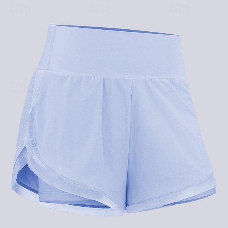 Women's Solid Colored Tennis Shorts Contrast Mesh Wide Waistband Quick Dry Breathable Tennis Golf Pickleball Black Sky Blue Purple Tennis Clothing