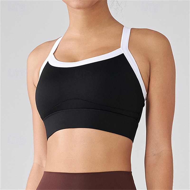 Women's Tennis Bra Sports Bra Shockproof Moisture Wicking Breathable Tennis Golf Pickleball Halter Neck Black White Blue Tennis Clothing2