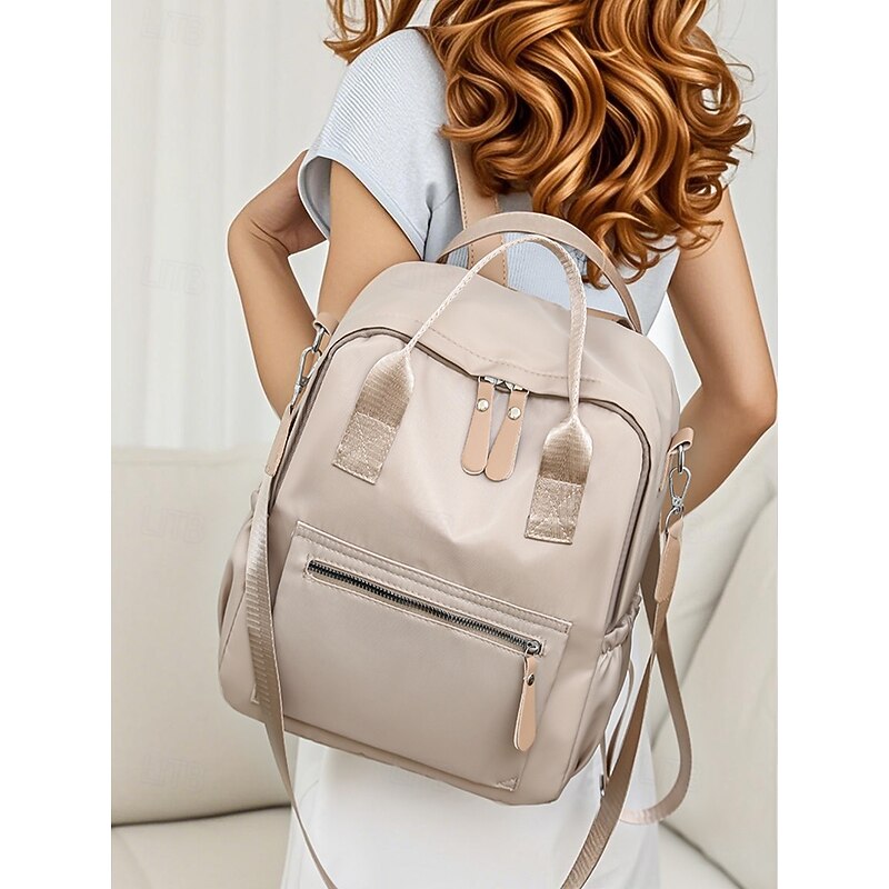 Women's waterproof nylon backpack with adjustable shoulder strap, Can be worn crossbody or on one shoulder and multiple pockets - A lightweight and casual style for students, Commuters and travelers2