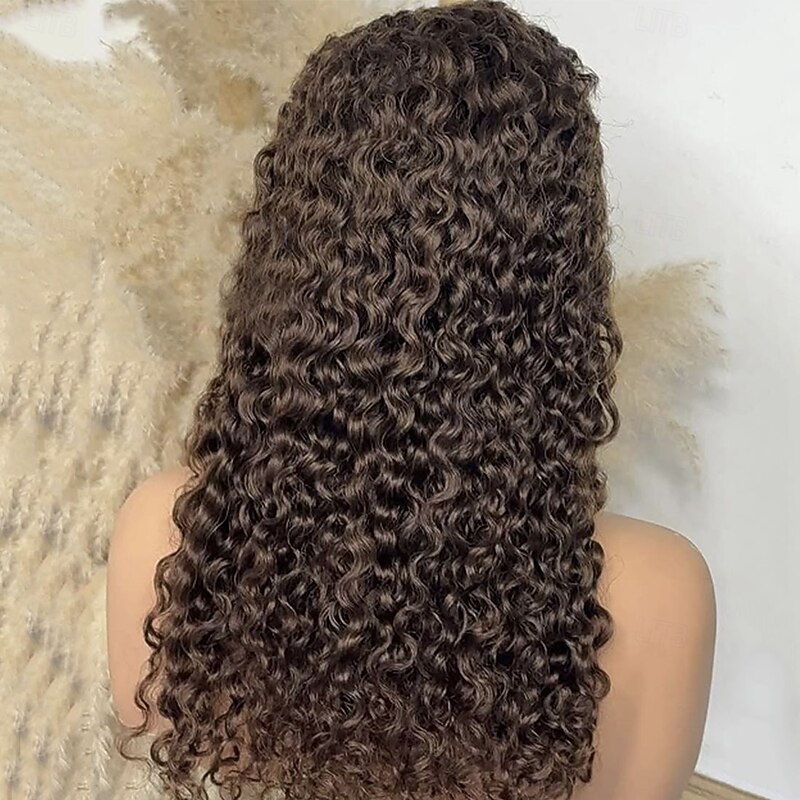 Remy Human Hair 5x5 Closure 13x4 Lace Front Wig Free Part Brazilian Hair Curly Auburn Wig 130% 150% Density 100% Virgin Glueless Pre-Plucked For Women Long Human Hair Lace Wig4