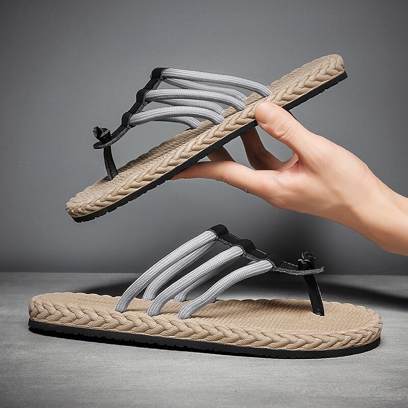 Men's Multicolor Woven Slip-On Shoes with Buckle Detail, Fashionable and Comfortable Footwear, Perfect for Summer Casual Events, Daily Wear and Weekend Trips4