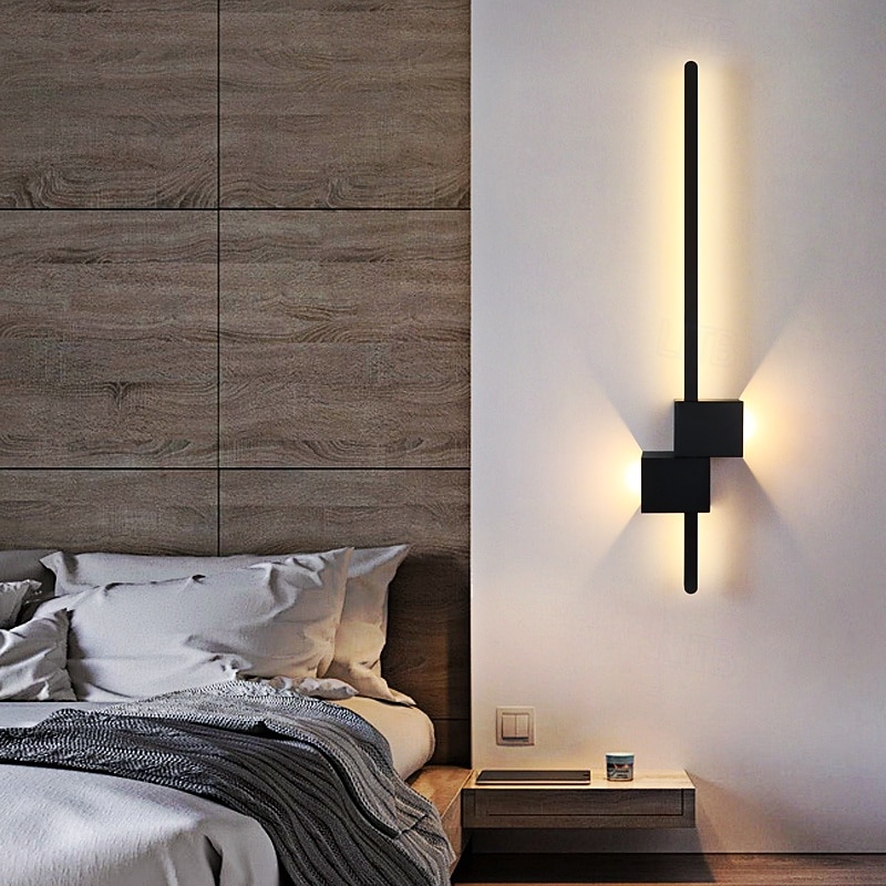 LED Wall Sconce Up and Down Light 10W Modern Aluminum Background Lamp 40/60/80/100/120cm Warm White Indoor Lighting Black 110-240V 1PCS2