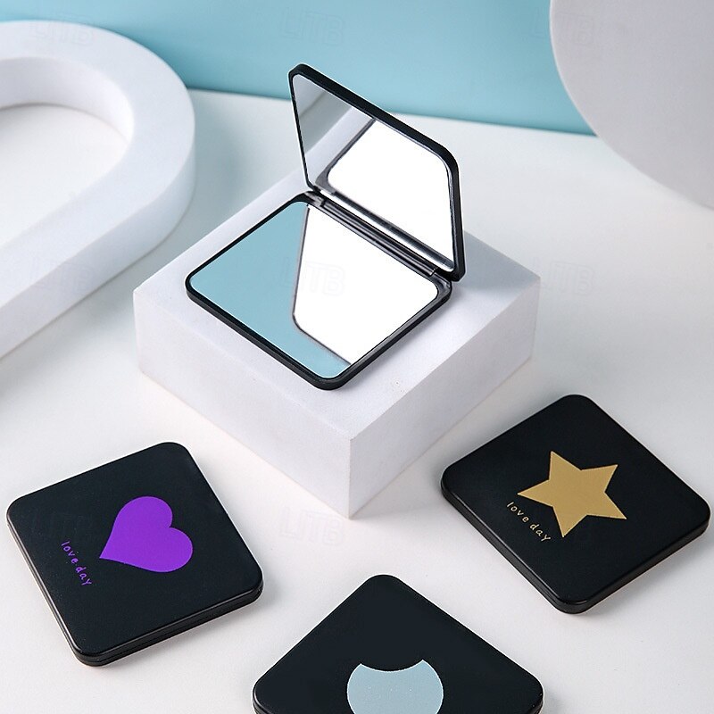 1pcs Foldable Pocket Mirror, Portable Mini Makeup Mirror for Purse, Compact Handheld Folding Mirror for Travel, DIY Cosmetic Mirror Wholesale