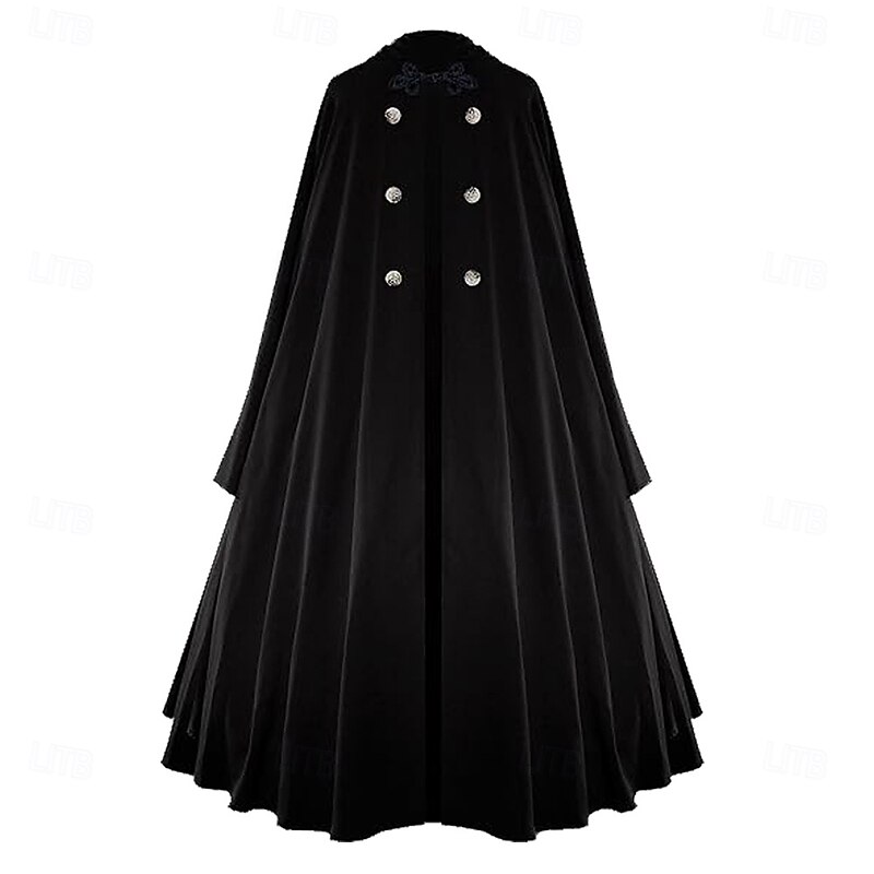 Retro Vintage Medieval 17th Century Cloak Plague Doctor Fancy Dress Women's Halloween Masquerade Performance Party Adults Cloak3