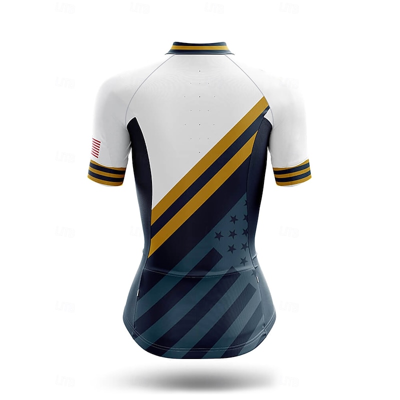 Women's Cycling Jersey Graphic Geometric Geometic Short Sleeve Bike Jersey Top with 3 Rear Pockets Sunscreen UV Resistant Quick Dry Reflective Strips Sports Forest Green Clothing Apparel2