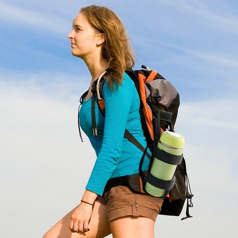 Water Bottle Holder, Water Bottle Carrier, Adjustable Portable Water Bottle Carry Bag with Hook and Loop - Portable Water Bottle Bag for Hiking, Cycling, Camping, Travel