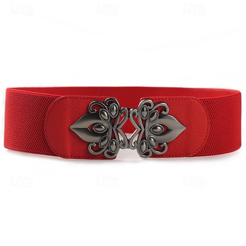 Women's Belt PU Black White Red Navy Blue Camel Waist Belt Street Daily Pure Color3