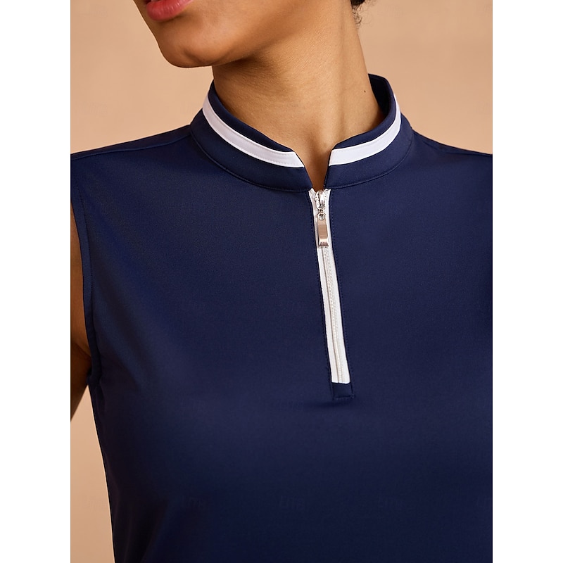 Women's Golf Dress Navy Blue Sleeveless Dress Ladies Golf Attire Clothes Outfits Wear Apparel3