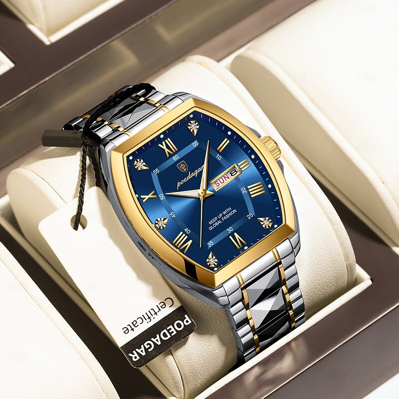 Luxury Men Watch Luminous Waterproof Date Week Man Watch Stainless Steel Fashion Original Men's Quartz Watches2