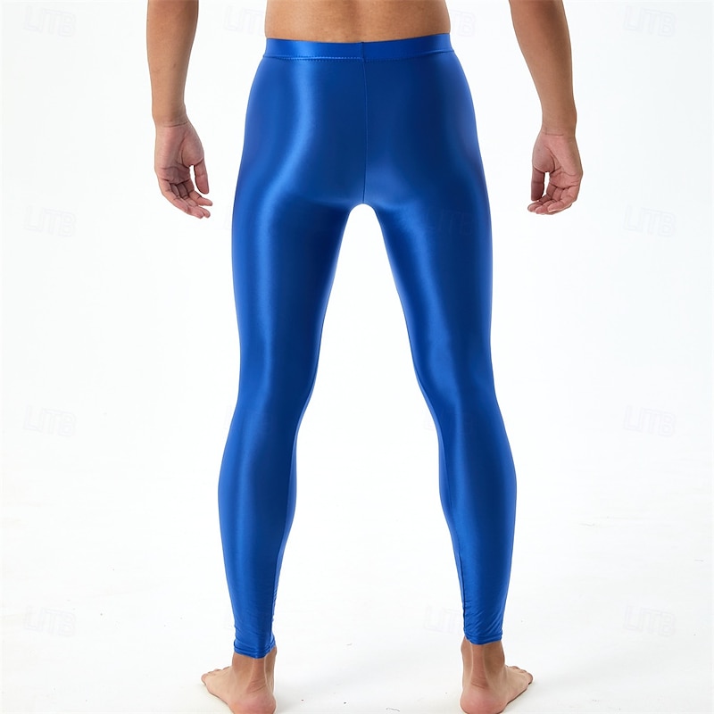 Pants Leggings Glossy Finish Men's Shinny Leather Fetish Wet Look Solid Color Costume for Nightclub Pride Parade Pride Month Halloween Carnival Adults'3