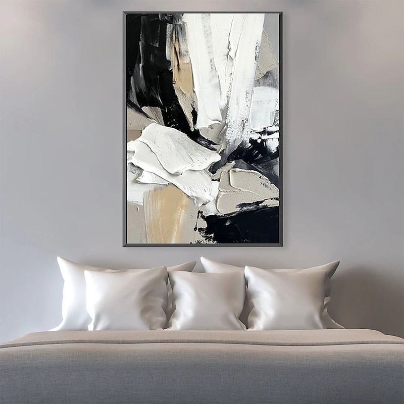 Handmade abstract 3d black white oil painting Hand Painted ABSTRACT Oil Painting Wall Modern Fashion Abstract Black White Canvas Painting Home Decoration Decor Canvas Paingtings3