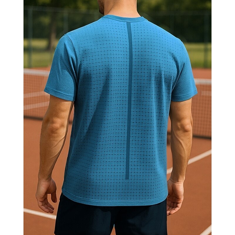 Men's Graphic Sport Shirt Tennis Shirt Tennis Tee Short Sleeves Sweat-Wicking Moisture Wicking Breathable Tennis Golf Pickleball Crew Neck Light Green Blue Purple Tennis Clothing2