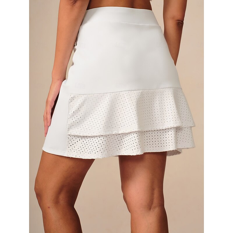 Women's Golf Skorts White Rose Red Skirt Ladies Golf Attire Clothes Outfits Wear Apparel2