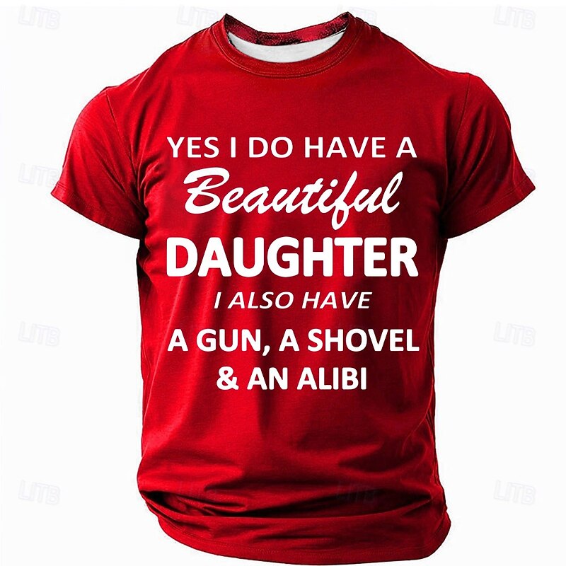 Men's Father Daughter T Shirt Short Sleeve T shirt 3D Print Crew Neck Shirt Fashion Daily Basic Street Casual Daily Black Red Blue Summer Spring Clothing Apparel S M L XL XXL XXXL4