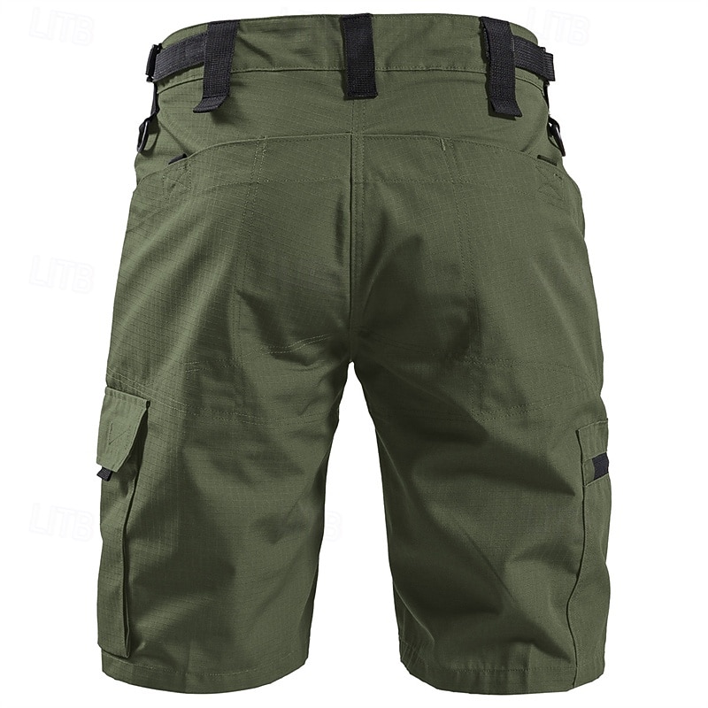 Men's Tactical Shorts Cargo Shorts Camo Shorts Shorts Hiking Shorts Zipper Pocket Multi Pocket Plain Camouflage Comfort Wearable Knee Length Outdoor Sport Daily Fashion Casual Black Army Green3